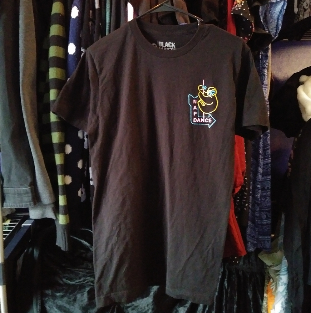 Black Matter Sloth Nap Dance Black T Shirt Medium